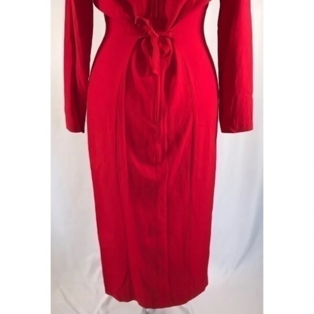 Vintage Nina Piccalino Red Midi Pencil Dress - Picture 14 of 14